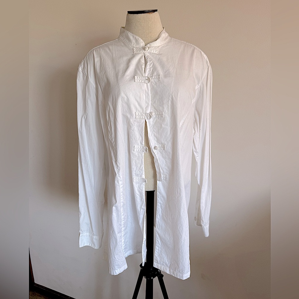 AUGUST MAX WOMAN Cottom Long Sleeve Top Oriental Blouse 2X XXL